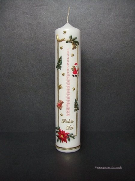 Adventskalenderkerze, Adventszahlen rot