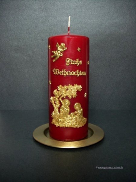 Weihnachtskerze "Heilige Familie" gold