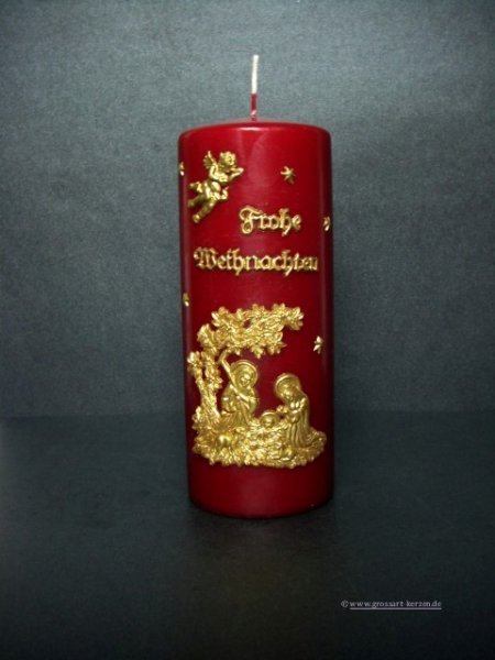 Weihnachtskerze "Heilige Familie" gold