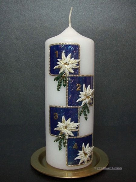 Adventskerze,Weihnachtskerze "Weihnachtsstern"