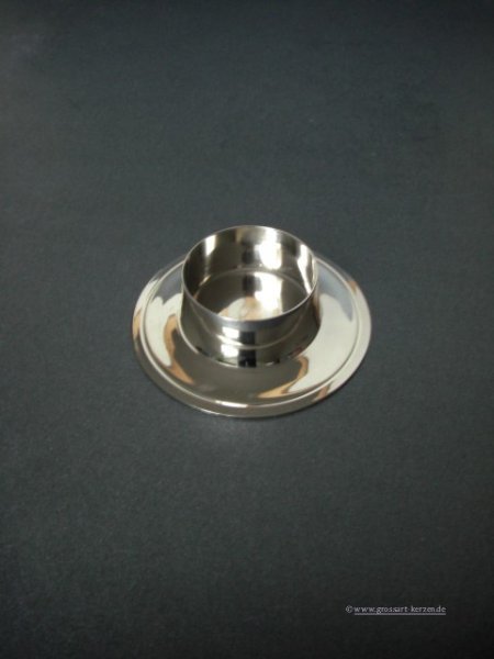 Metalleuchter poliert silber - für Kerze 50mm