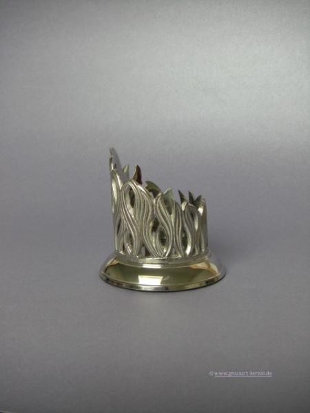 "Flamme - Kerzenleuchter" silber für Kerze 50mm
