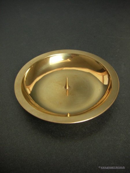 Messing "Kerzenschale mit Dorn"gold poliert