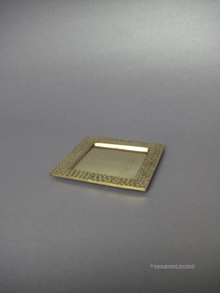 Kerzenteller,"Teller viereckig"gold poliert