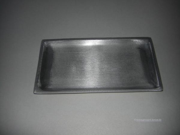 Kerzenteller,"Teller rechteck" silber matt