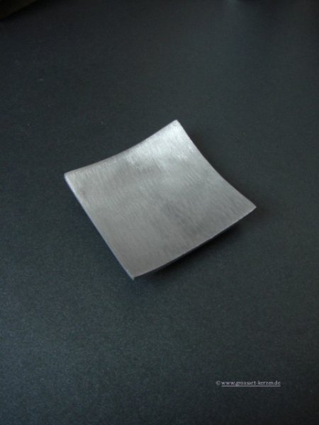 Kerzenteller,"Viereck Teller" silber matt
