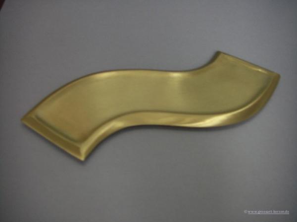 Kerzenteller Welle, mattgold Metall