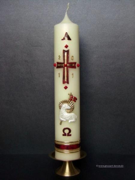 Osterkerze "Osterlamm mit Fahne"