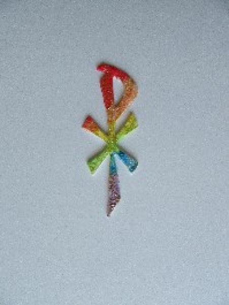 Verzierwachs - Wachsdekor  "Paxzeichen-Regenbogen"