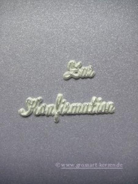 Verzierwachs,Schriftzug "Zur Konfirmation"