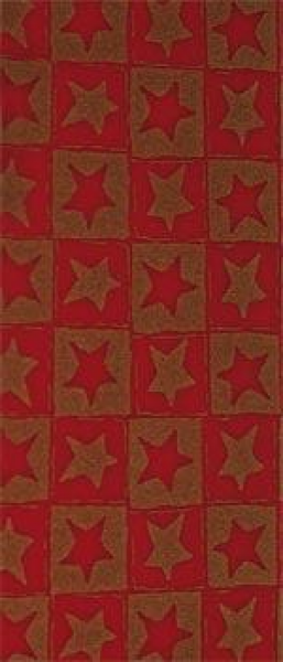 Wachsplatte  Sterne rot-gold bemalt