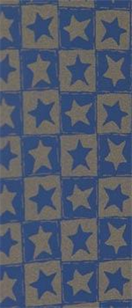 Wachsplatte  Sterne blau-gold bemalt