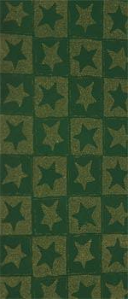 Wachsplatte  Sterne grün-gold bemalt