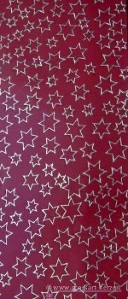 Wachsplatte  Sterne rot-gold geprägt