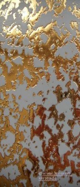 Wachsplatte hellblau-gold geprägt