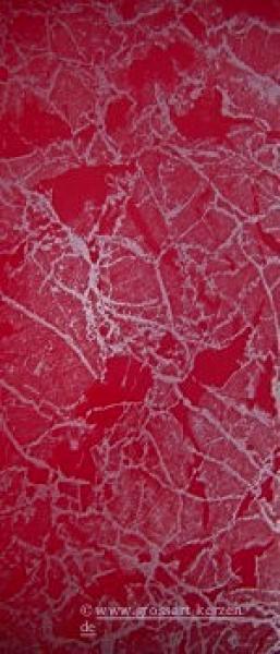 Wachsplatte rot silber marmoriert