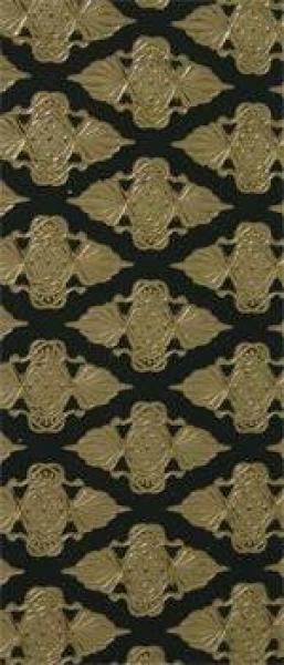 Wachsplatte Ornamente schwarz-gold geprägt