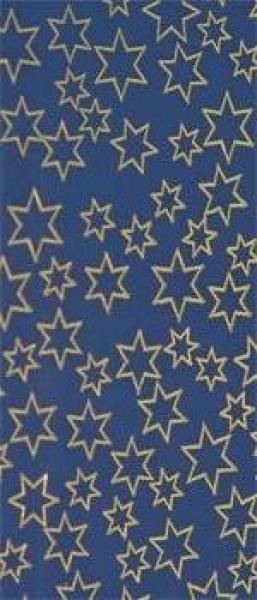 Wachsplatte  Sterne blau-gold geprägt