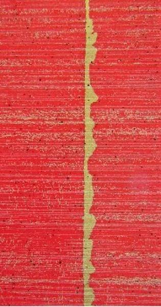 Wachsplatte rot-gold-schwarz getupft