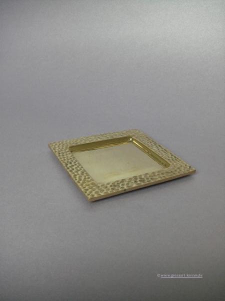 Kerzenteller,"Teller viereckig"gold poliert