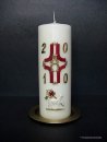 Ostertischkerze "Kreuz-Lamm-Jahreszahl"