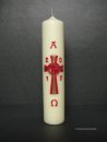 Osterkerze "Kreuz mit Lamm"