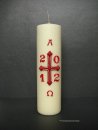 Osterkerze "Kreuz und Jahreszahl"