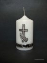 Trauerkerze - Gedenkkerze "Betende Hände" silber