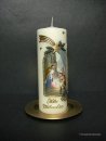 Weihnachtskerze "Hl. Familie mit Hirten"