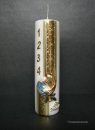 Weihnachtskerze, "Adventszahlen" gold - hologramm